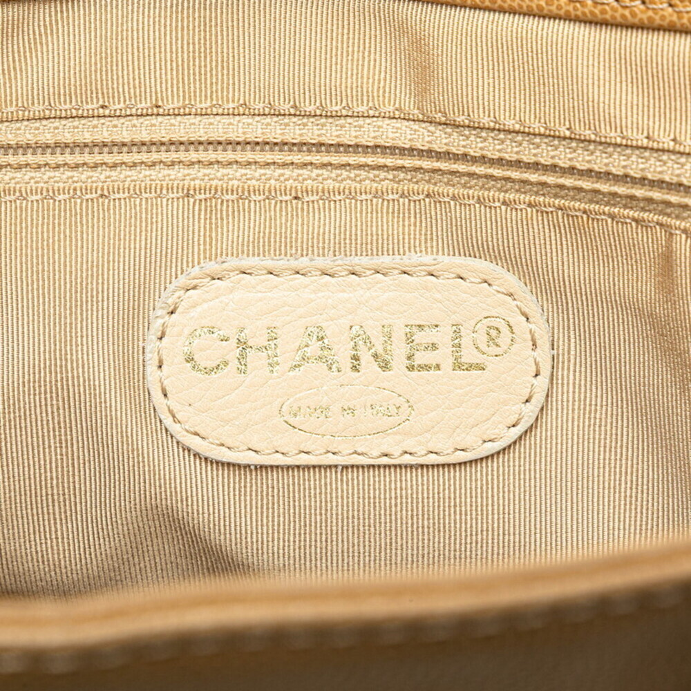 CHANEL Cream Caviar Leather Logo Shoulder Bag - Picture 10 of 14